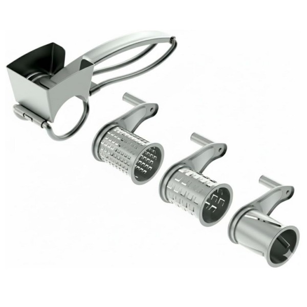 Handreibe mit 3 Trommeln Lasercut aus Edelstahl